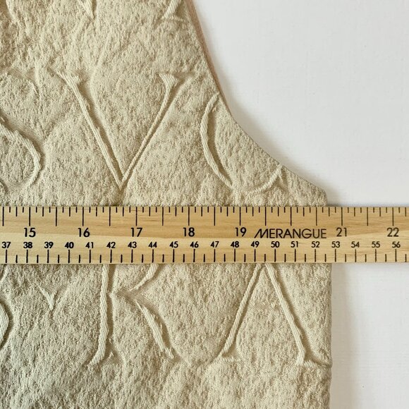 Vintage 3D Woven Letters Beige Tan Vest Academia Prep Coastal Grandma Cottage - Picture 7 of 10